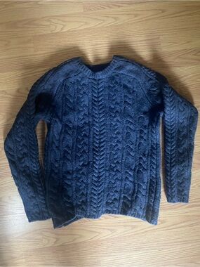 Fossil Men's Charcoal Cable Knit Crewneck Sweater